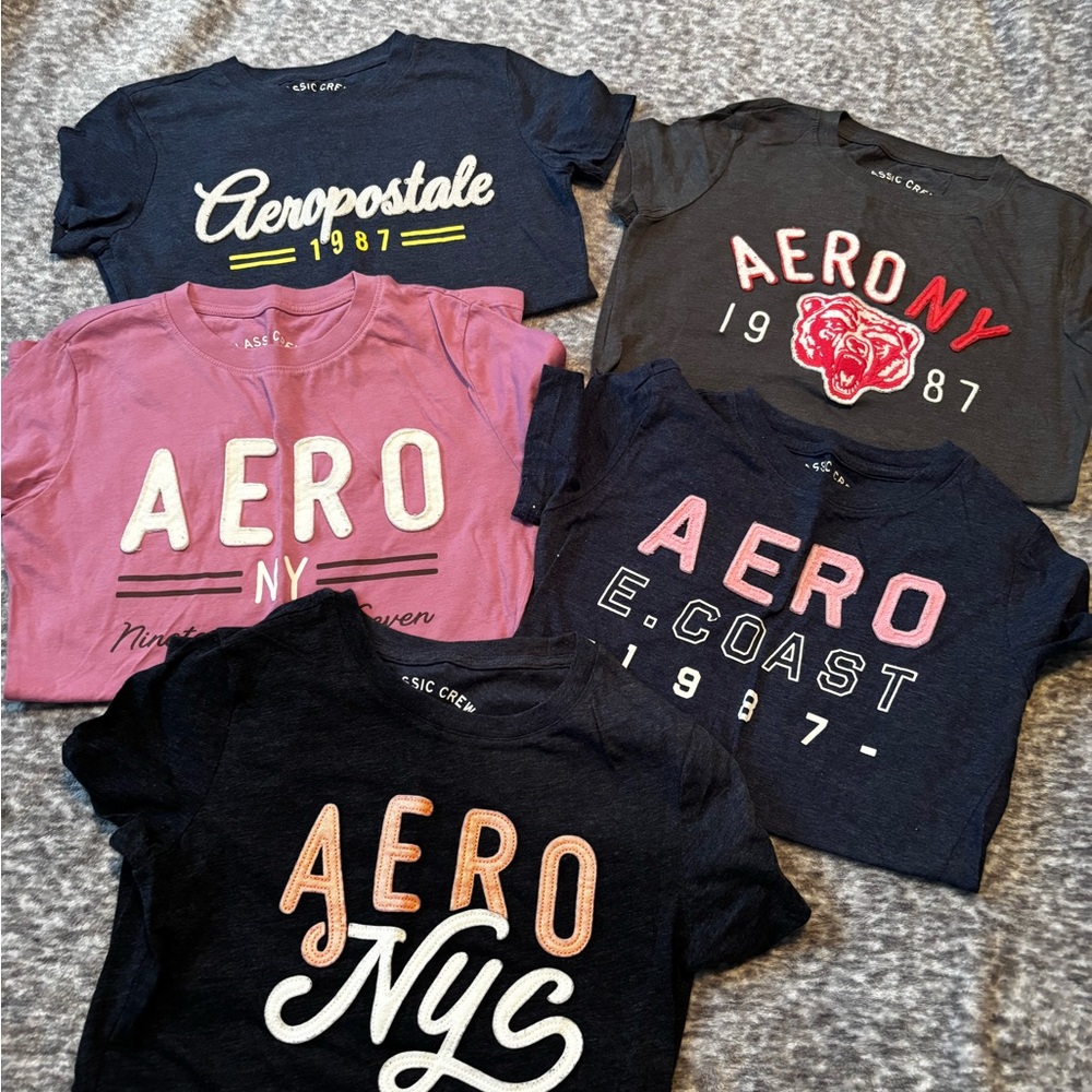 Aeropostale Pink and Blue Short Sleeve Tees